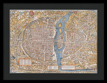 Load image into Gallery viewer, Old Map Of Paris 1550 - Framed Print