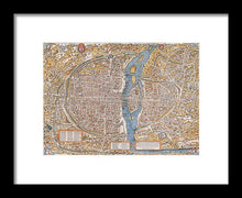 Load image into Gallery viewer, Old Map Of Paris 1550 - Framed Print