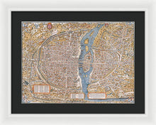 Load image into Gallery viewer, Old Map Of Paris 1550 - Framed Print