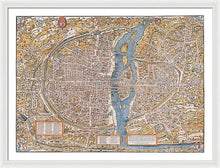 Load image into Gallery viewer, Old Map Of Paris 1550 - Framed Print