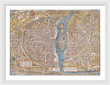 Load image into Gallery viewer, Old Map Of Paris 1550 - Framed Print