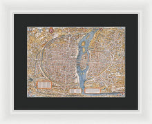 Load image into Gallery viewer, Old Map Of Paris 1550 - Framed Print