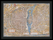 Load image into Gallery viewer, Old Map Of Paris 1550 - Framed Print