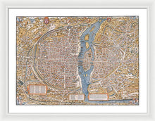 Load image into Gallery viewer, Old Map Of Paris 1550 - Framed Print