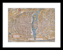 Load image into Gallery viewer, Old Map Of Paris 1550 - Framed Print