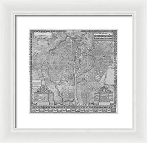 Old Map Of Paris 1652 - Framed Print