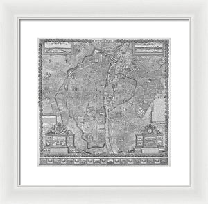 Old Map Of Paris 1652 - Framed Print