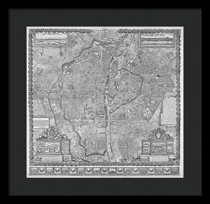 Old Map Of Paris 1652 - Framed Print