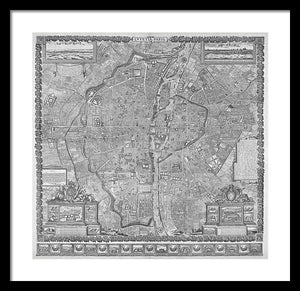 Old Map Of Paris 1652 - Framed Print