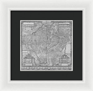 Old Map Of Paris 1652 - Framed Print