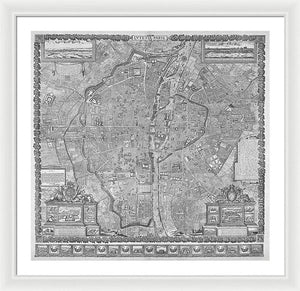 Old Map Of Paris 1652 - Framed Print