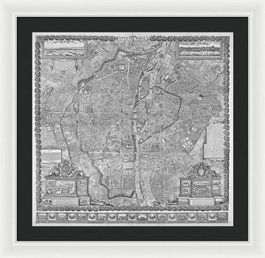 Old Map Of Paris 1652 - Framed Print