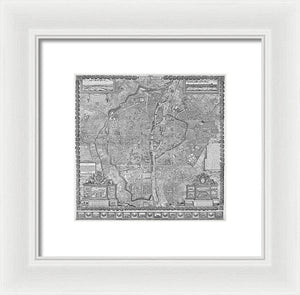 Old Map Of Paris 1652 - Framed Print