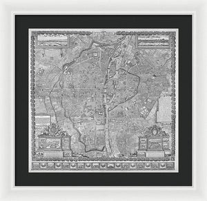 Old Map Of Paris 1652 - Framed Print