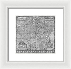 Old Map Of Paris 1652 - Framed Print