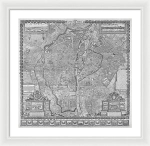 Old Map Of Paris 1652 - Framed Print