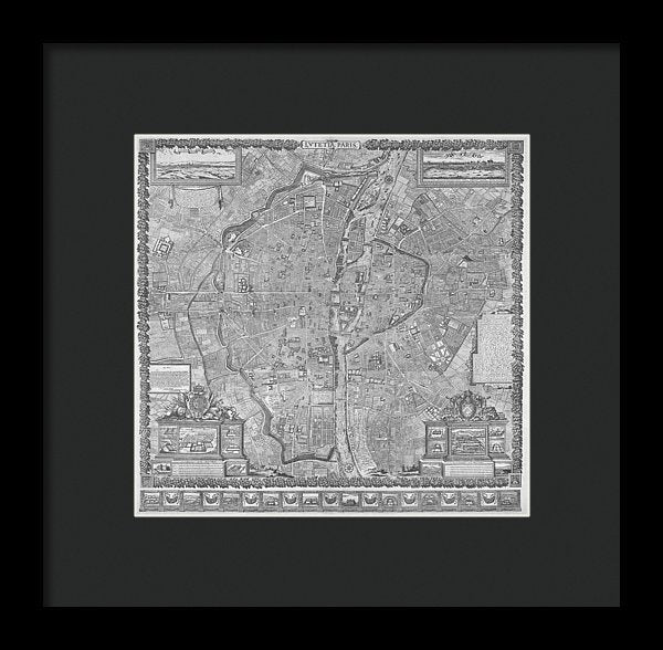 Old Map Of Paris 1652 - Framed Print