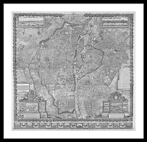 Old Map Of Paris 1652 - Framed Print