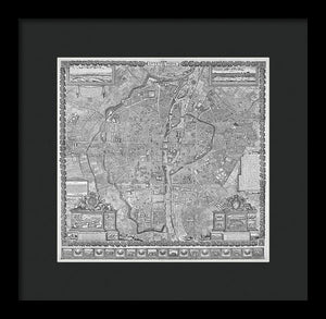 Old Map Of Paris 1652 - Framed Print