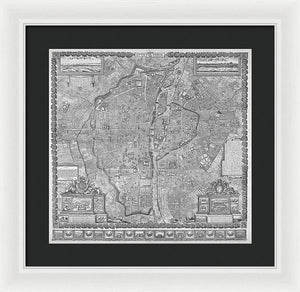 Old Map Of Paris 1652 - Framed Print