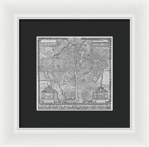 Old Map Of Paris 1652 - Framed Print