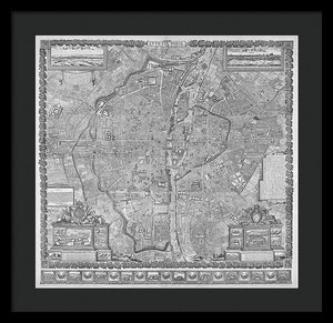 Old Map Of Paris 1652 - Framed Print