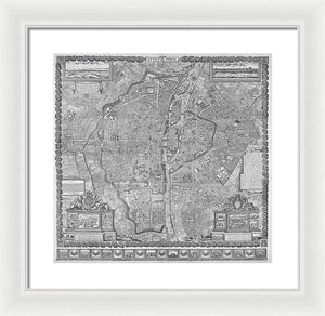 Old Map Of Paris 1652 - Framed Print