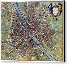 Load image into Gallery viewer, Old Map Of Paris 1657 - Canvas Print