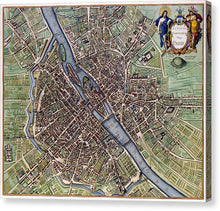 Load image into Gallery viewer, Old Map Of Paris 1657 - Canvas Print