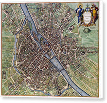 Load image into Gallery viewer, Old Map Of Paris 1657 - Canvas Print