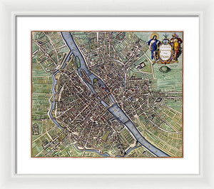 Old Map Of Paris 1657 - Framed Print