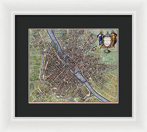 Old Map Of Paris 1657 - Framed Print