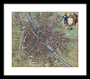 Old Map Of Paris 1657 - Framed Print