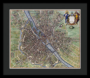 Old Map Of Paris 1657 - Framed Print