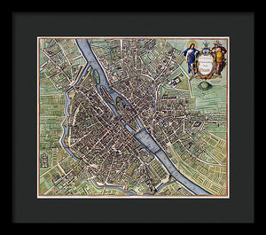 Old Map Of Paris 1657 - Framed Print