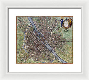 Old Map Of Paris 1657 - Framed Print