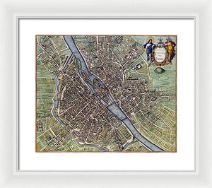 Old Map Of Paris 1657 - Framed Print