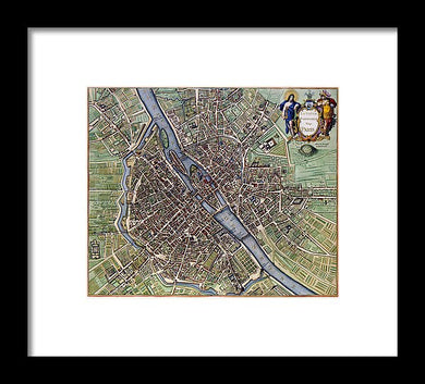 Old Map Of Paris 1657 - Framed Print