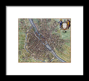 Old Map Of Paris 1657 - Framed Print