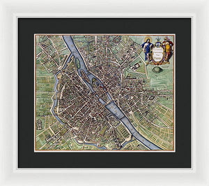 Old Map Of Paris 1657 - Framed Print