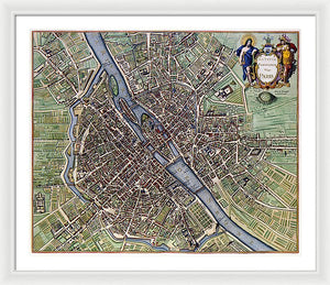 Old Map Of Paris 1657 - Framed Print