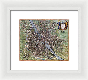 Old Map Of Paris 1657 - Framed Print