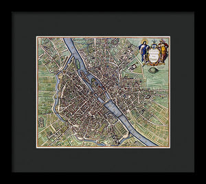 Old Map Of Paris 1657 - Framed Print