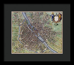 Old Map Of Paris 1657 - Framed Print