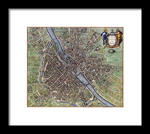 Old Map Of Paris 1657 - Framed Print