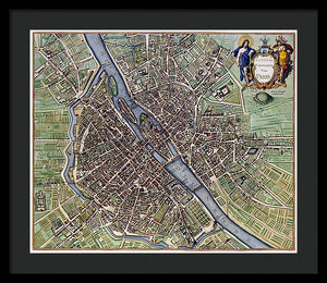 Old Map Of Paris 1657 - Framed Print