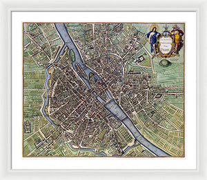 Old Map Of Paris 1657 - Framed Print