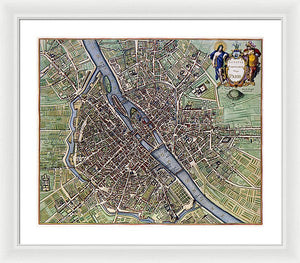 Old Map Of Paris 1657 - Framed Print