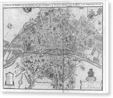 Load image into Gallery viewer, Old Map Of Paris 1742 - Canvas Print