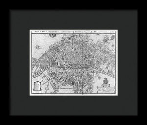 Old Map Of Paris 1742 - Framed Print